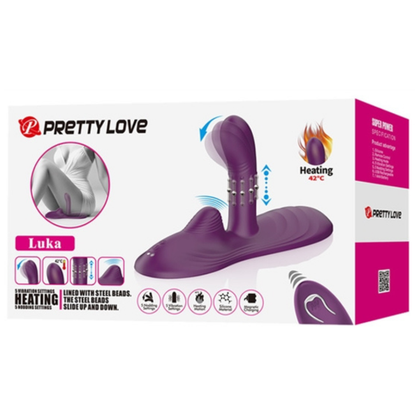Producto - Vibrador Pretty Love Luka Love Pad con Vaivén y Calor 42 grados (Recargable) - 7