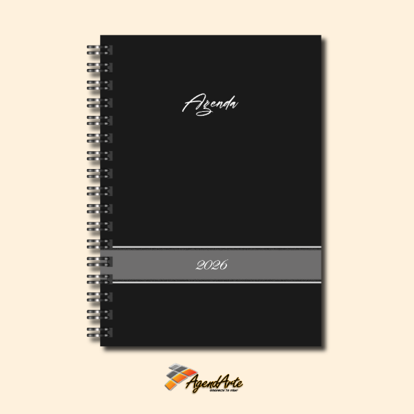 Producto - Agenda 2026 - Tapa Dura A5 - Vista Semanal - Negro