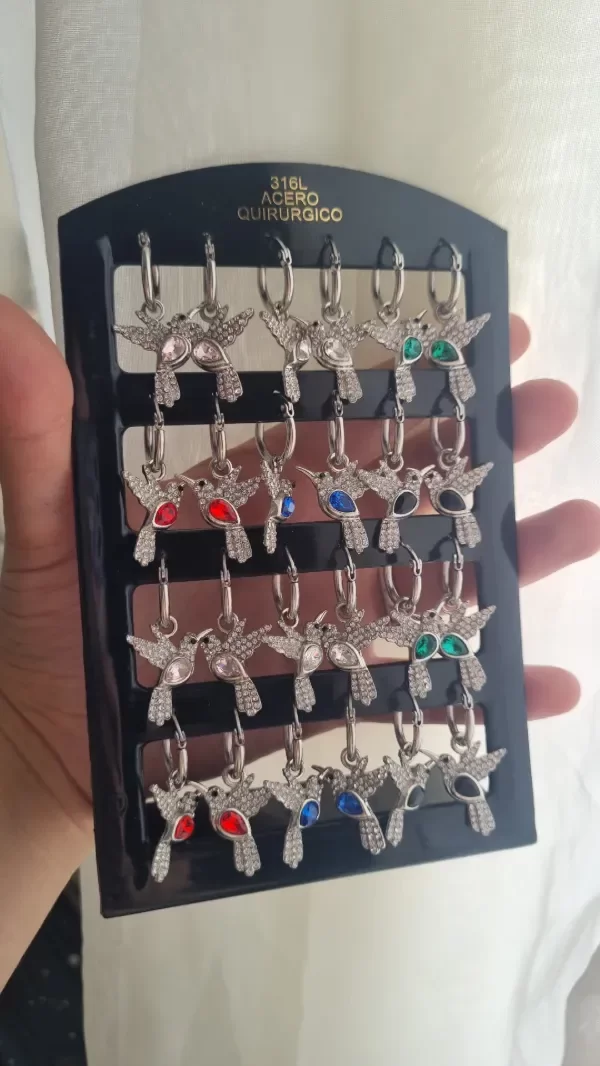 Producto - Aros colibrí aq varios colores