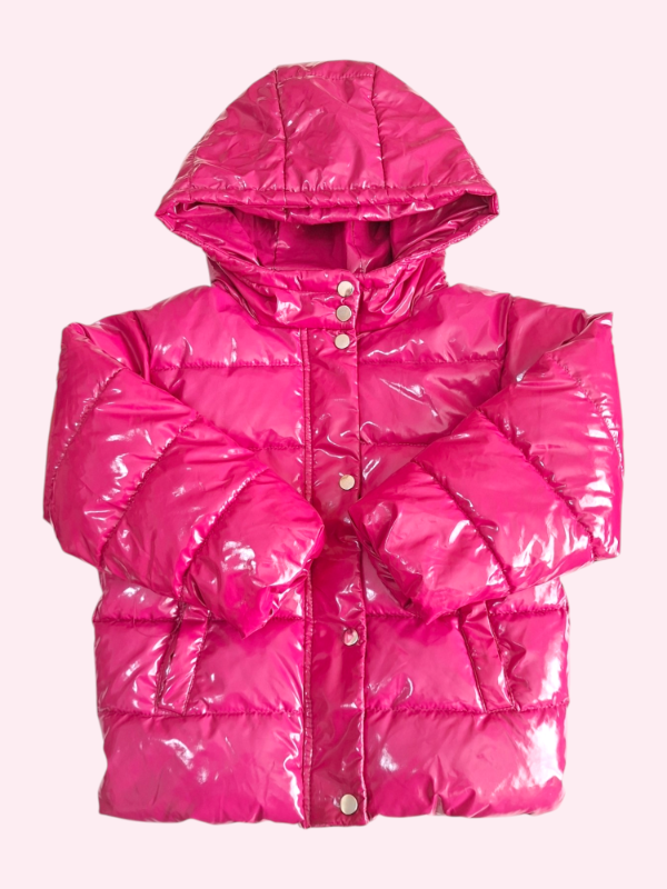 Producto - Campera de abrigo rosa oscuro brillosa Lefties 5/6 años