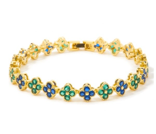 Producto - Pulsera GEORGINA verde/azul/gold