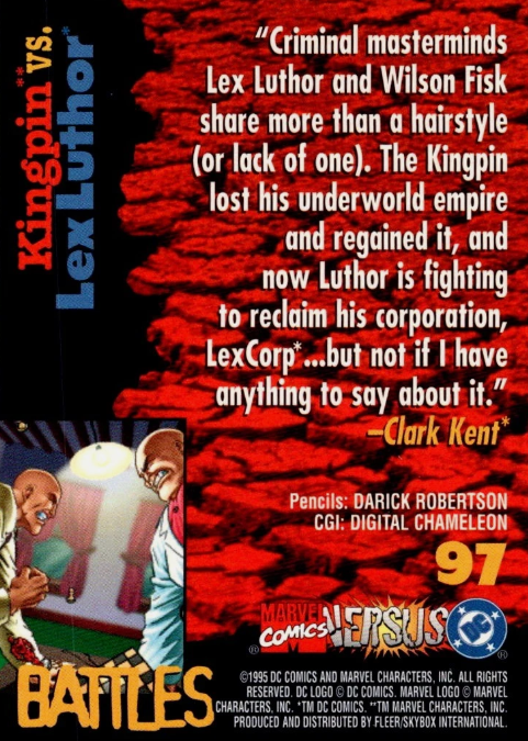Producto - 1995 Fleer DC vs. Marvel Comics #97 - Kingpin / Lex Luthor BTL - 1