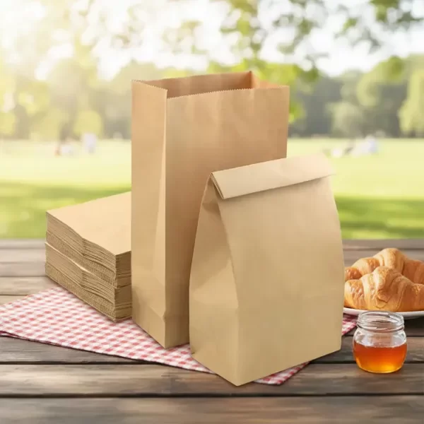 Producto - Bolsa Papel Kraft Madera Delivery Sobre 16x25x8 X100u