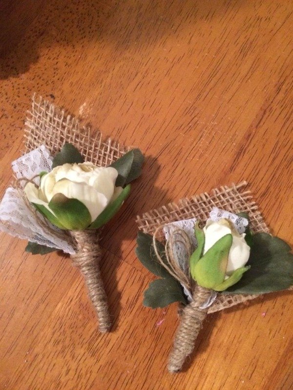 Producto - Pack Boutonnieres rose pimpollo y yute