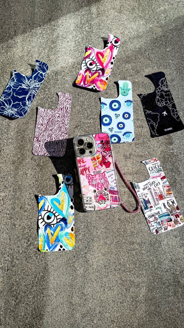 Producto - Funda Transparente + 3 Filminas a Eleccion + Colgante Strass a Eleccion