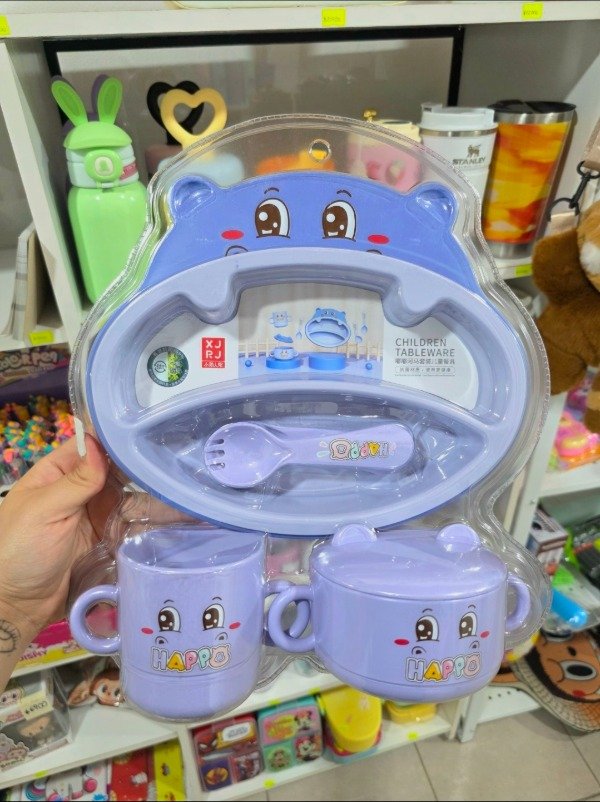 Producto - Set de vajilla infantil: hipopótamo