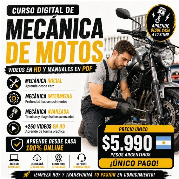 Producto - CURSO DIGITAL - MECANICA DE MOTOS