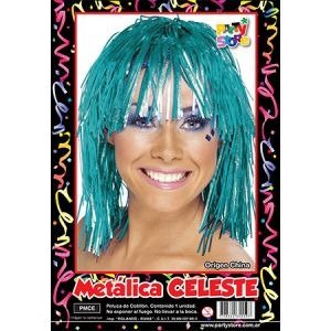 Producto - Peluca Metalizada Celeste