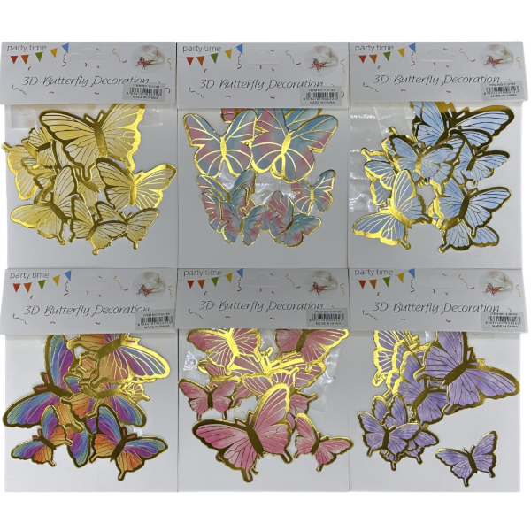 Producto - Mariposa de cartón para decorar con fondo x12
