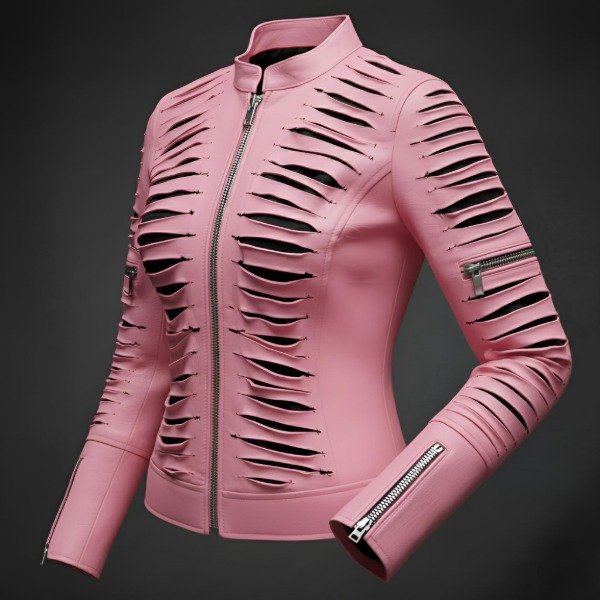 Producto - Campera Tajeada Gore Pink Cuero Eco Mujer / Ahle