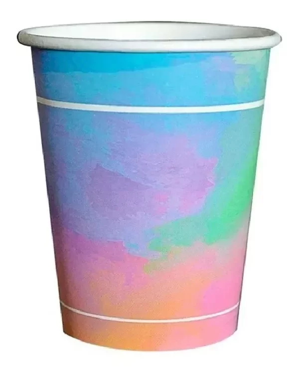 Producto - VASO DE POLIPAPEL MULTICOLOR PASTEL 240cc x8 C.O