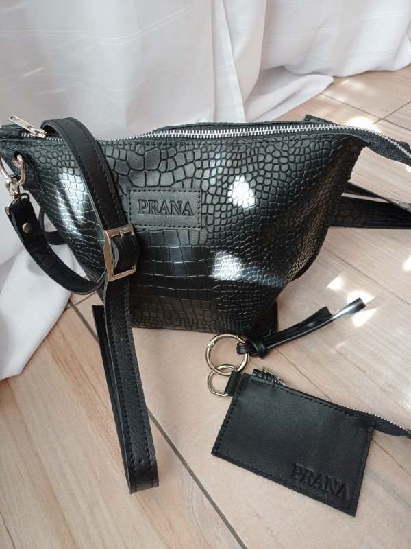 Producto - Bandolera Kioto CUERO (croco) sin tachas ULTIMA EN STOCK