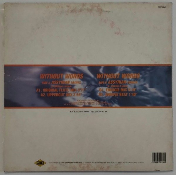 Producto - WITHOUT WORDS Assyrian (Remix) Vinilo 12 Italia 1993 Trance - 3