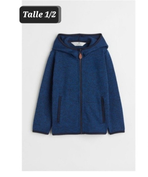 Campera polar tejida HYM talle 1/2 azul