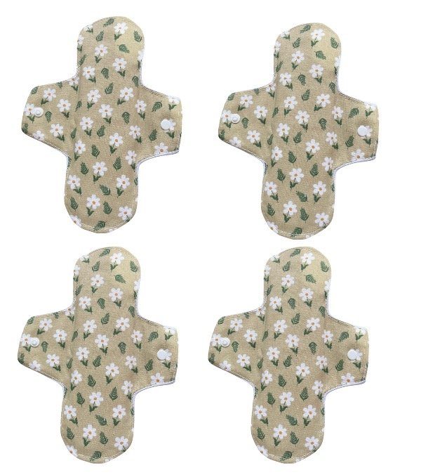 Producto - Pack de cuatro toallitas regulares -Flores verdes