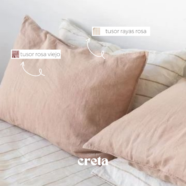 Producto - Funda Almohadón Tusor Liso Rosa Viejo