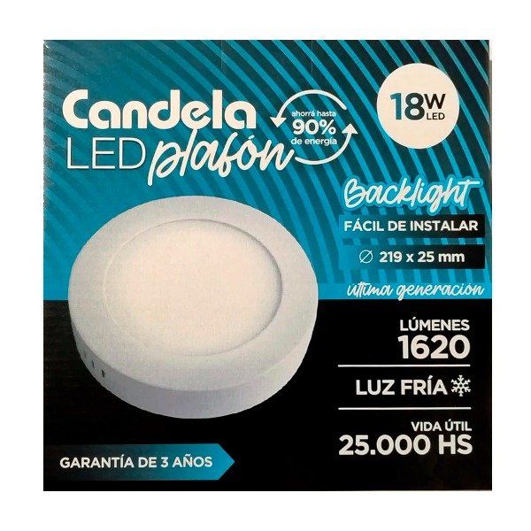 Producto - Plafón Candela Con Base Redondo 18 W Fría/cálida