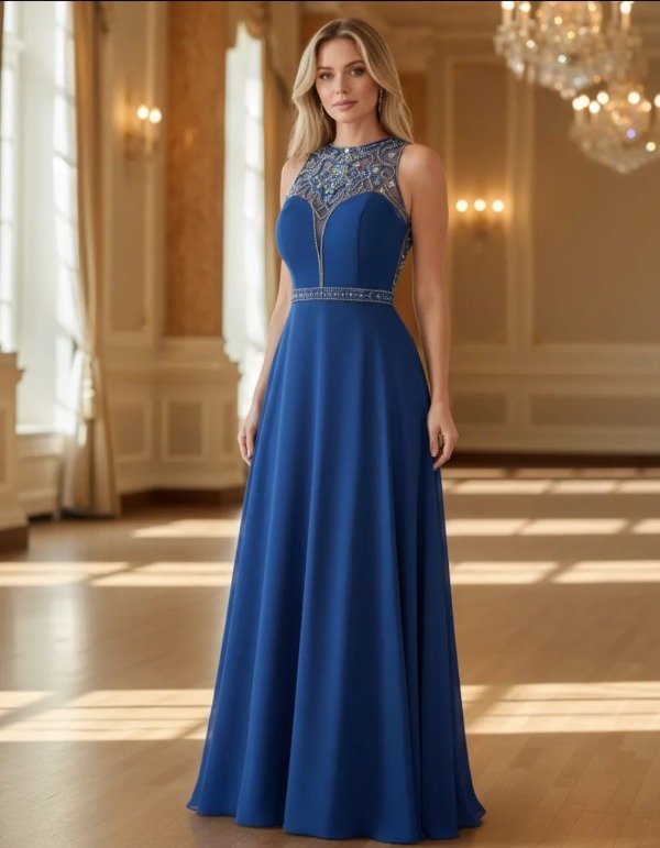 Vestido largo Gala pedrería de gasa — imagen 2