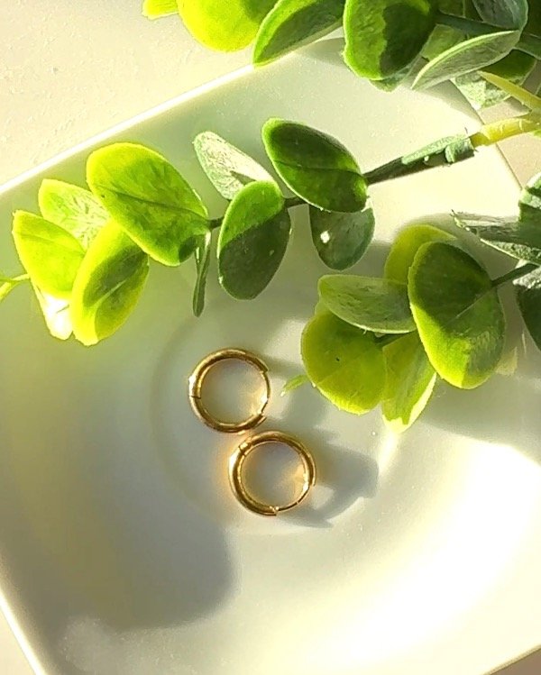 Producto - ARO ARGOLLA ACERO DORADO  8MM (PAR)