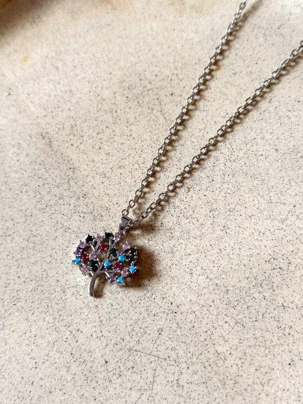 Producto - Conjunto acero quirúrgico micro pave árbol de la vida