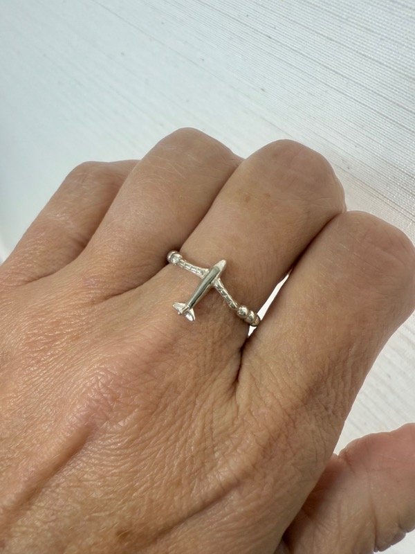 Producto - Anillo avioncito plata 925