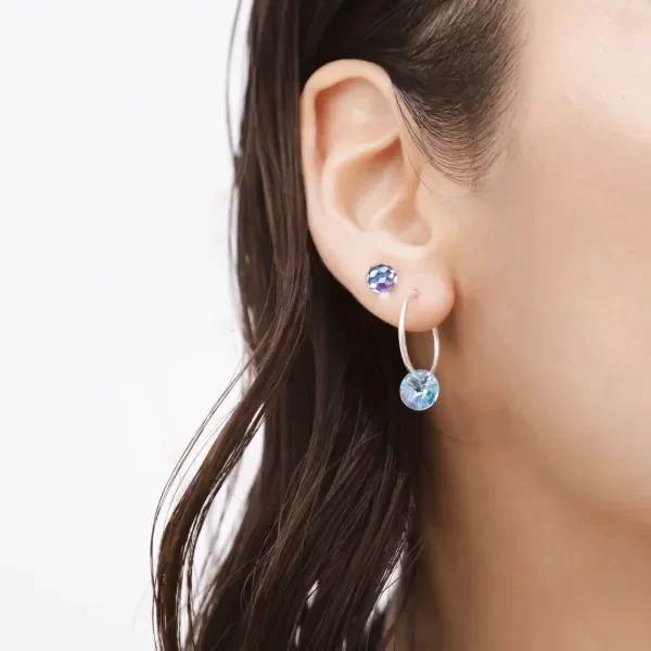 Producto - Aros Hoops monedita Cristal Swarovski