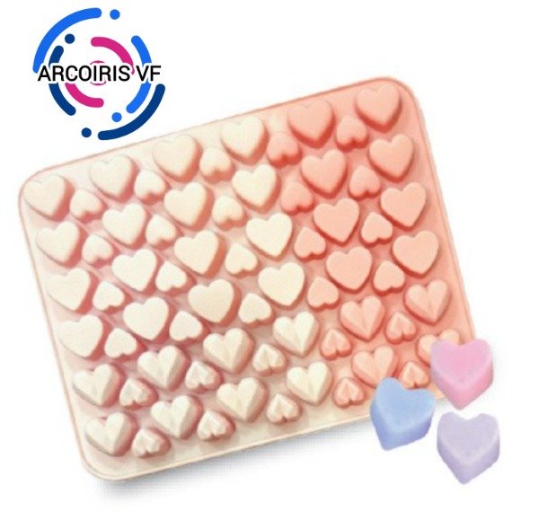 Producto - Molde mini corazones chatos redonditos y diamantes