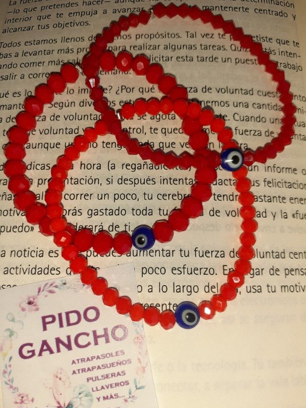 Producto - Pulsera de cristal de roca con ojo turco.