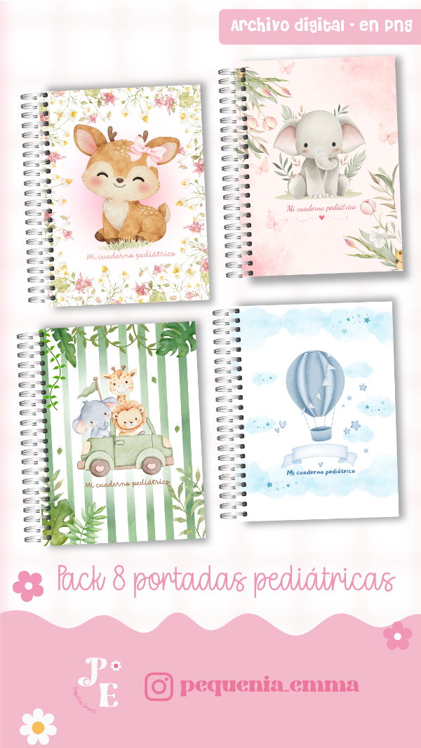Producto - Pack x 8 portadas pediátricas - Archivo digital