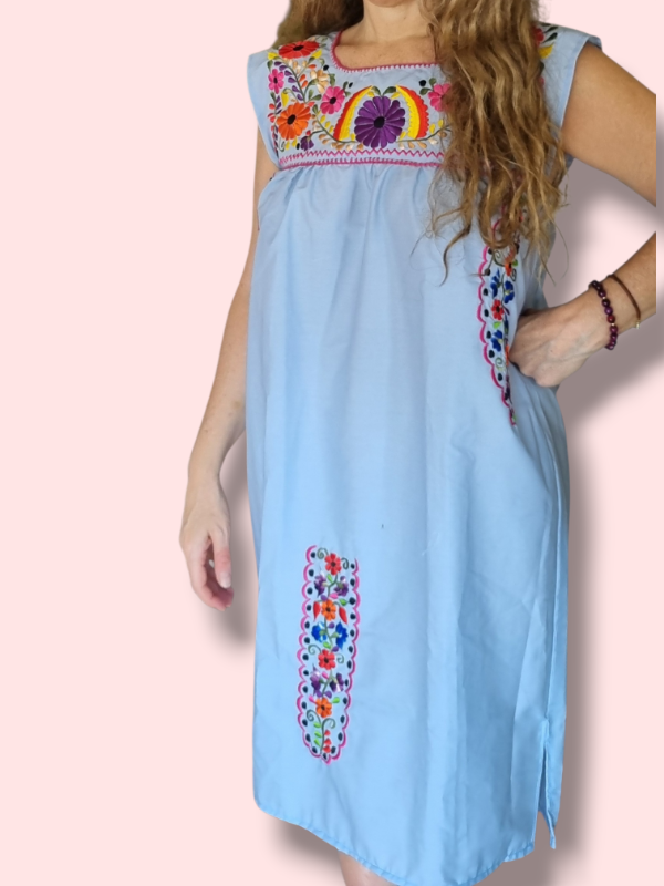 Producto - Vestido Pueblaa corto Celeste S/M