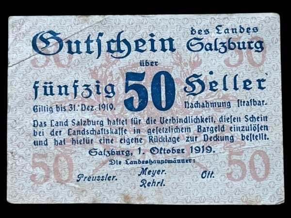 Producto - Austria - Salzburgo (1919) 50 Heller