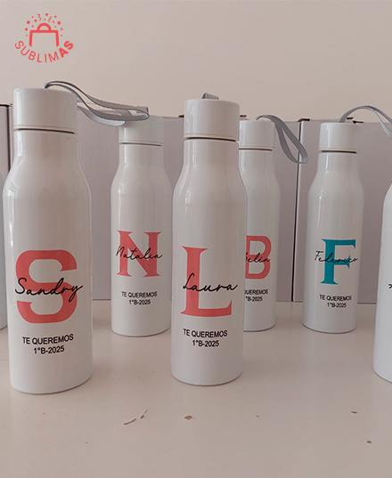 Producto - Botella de acero inoxidable cordon iniciales