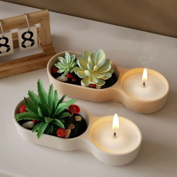 Producto - Molde Maceta y Portavela Duo