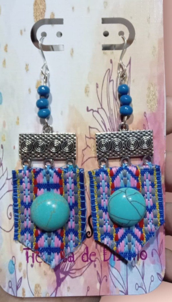 Producto - AROS TAPIZ AZUL TURQUESA