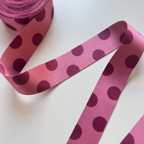 Producto - Cinta Lunares rosa y bordo pase 40 x 3mts