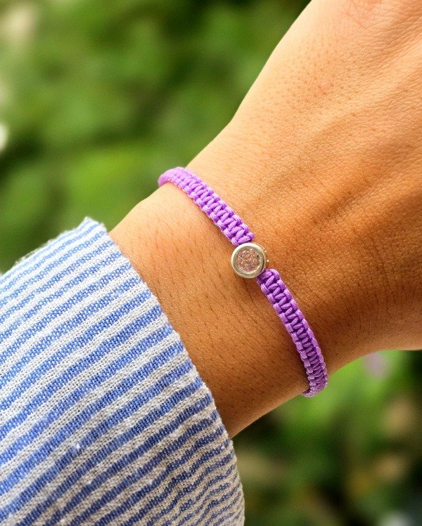 Producto - Pulsera tejida susano lila plata 925