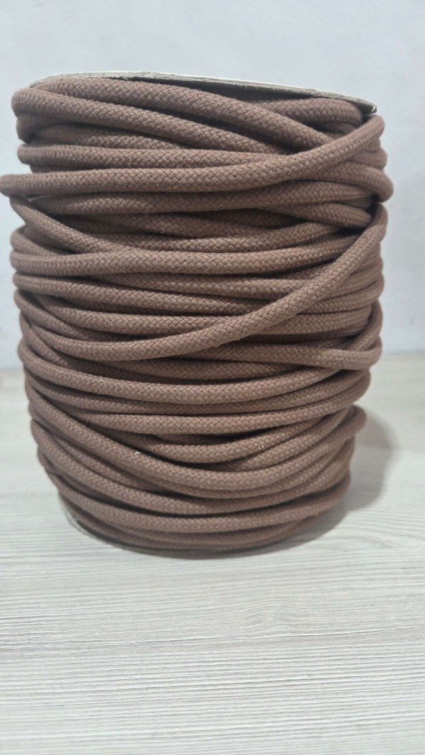 Producto - Cordon de algodón trenzado 6mm MARRON