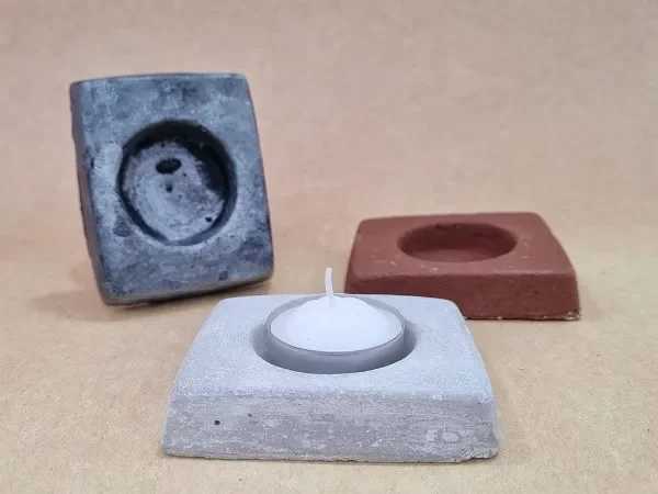 Producto - PORTA VELA CEMENTINA CUADRADO 8X6CM