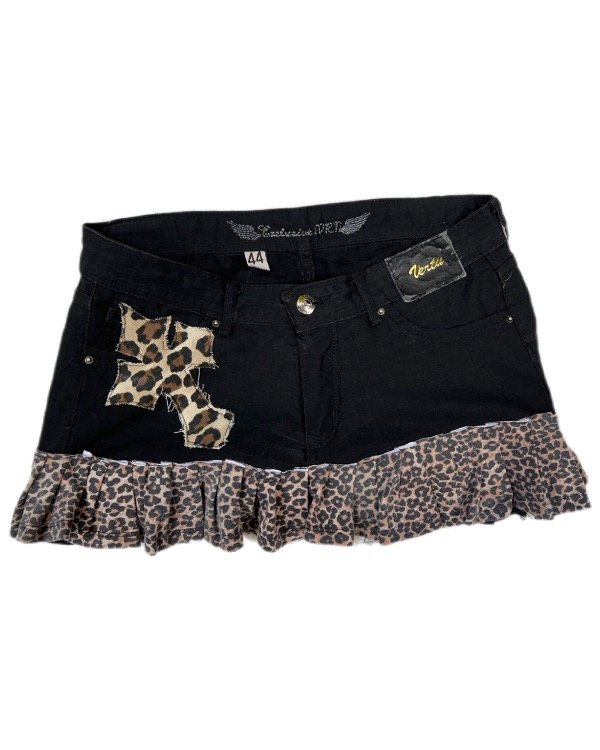 Mini animal print Y2k negra talle 44