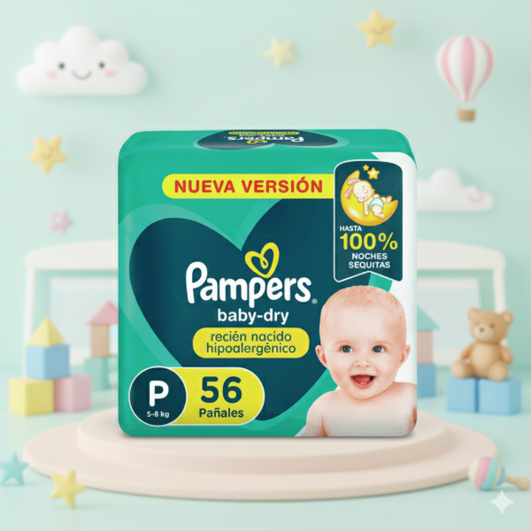 Producto - Pampers Baby Dry Hipoalergénico P x56 unidades (hasta 8 kg)