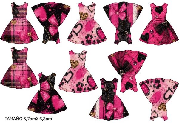 Producto - LAMINA COMESTIBLE VESTIDO FUSCIA 1 - 1