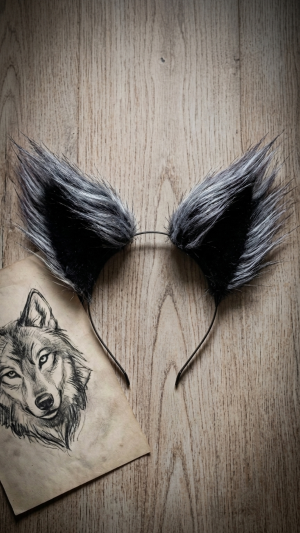 Producto - Vincha de lobo gris pelo largo - 4