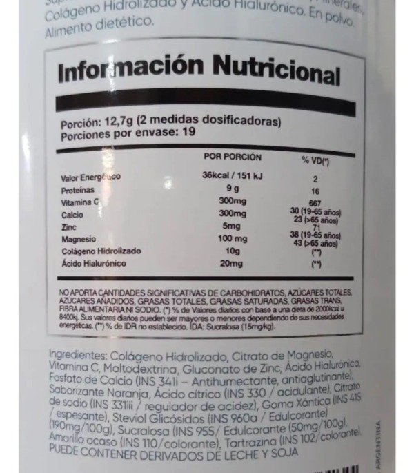 Producto - Colageno Hidrolizado Flex vit c + magnecio+zinc + acido hialuronico Nucleo Fit - 1