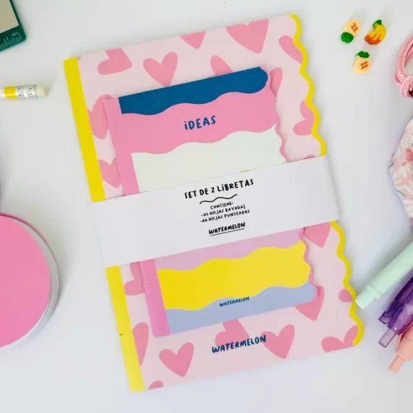 Producto - Pack x 2 libretas Pink Love Watermelon