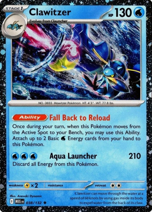 Producto - Clawitzer 038/132 Cosmos Holofoil Checklane Blister Mega Evolution