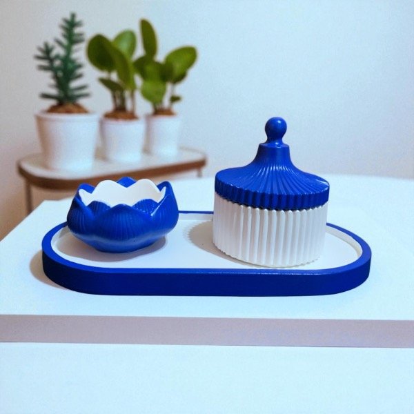 Producto - COMBO #12 Bandeja Ovalada 23cm+Alhajero Circus+Flor de loto