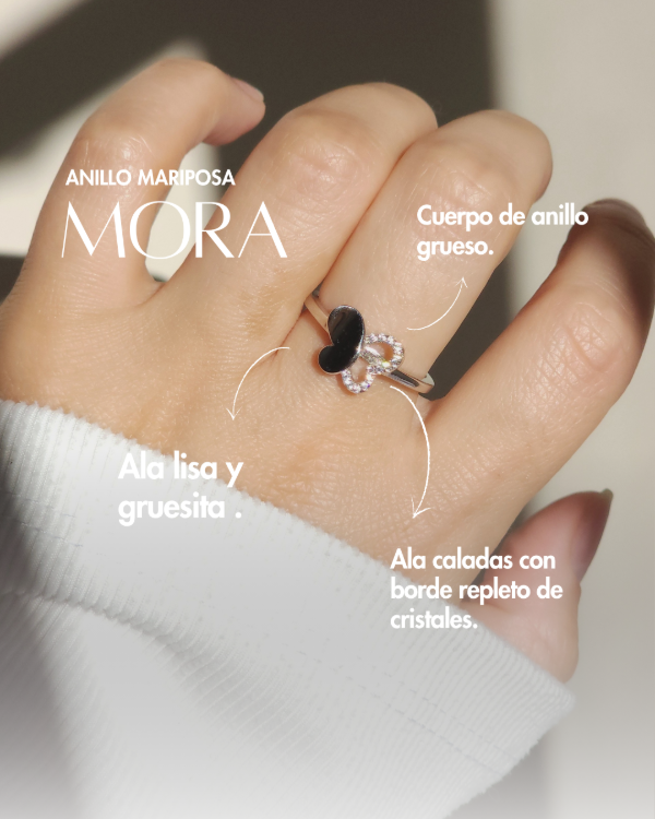 Producto - Anillo Maripoda combinado.Plata Rodinada (Oro blanco)