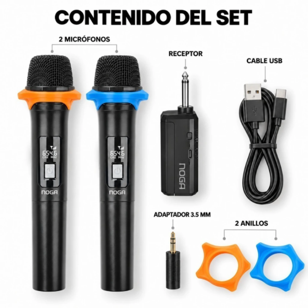 Producto - Micrófono Inalámbrico Set X2 NOGA NG-MI130S - 1