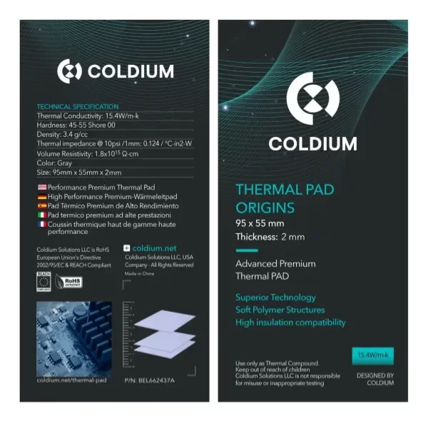 Producto - Termal Pad Coldium 5x5 de 2mm espesor