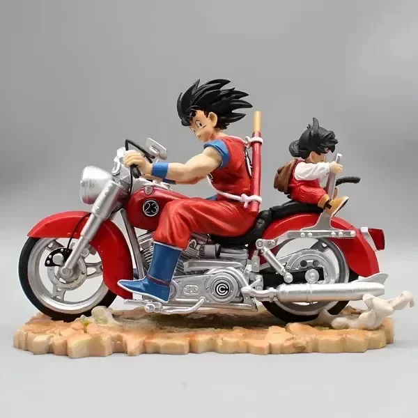 Producto - Figura tipo Diorama Goku y Gohan en moto - 15cm